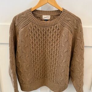 Women’s Universal Thread Tan Brown Cable Knit Sweater Size Large